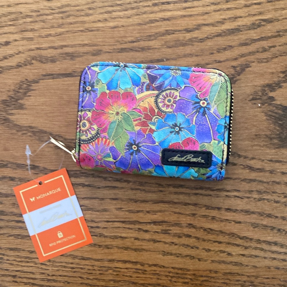 Laurel Burch RFID Blossoming Florals Wallet Nwt